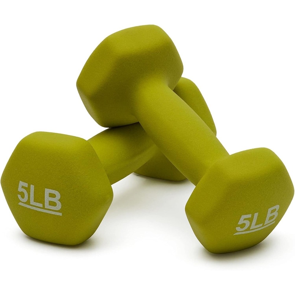 Amazon Basics Neoprene Dumbbell Hand Weights Exercise & Muscle Toning 5lb Pair